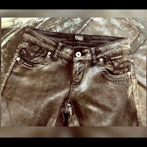 Dolce & Gabbana Metallic Black Stretch Skinny Jean